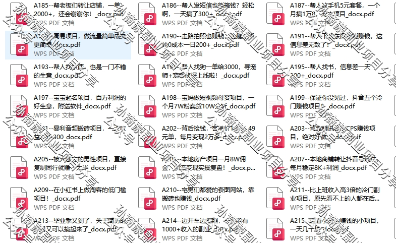 圖片[3]-1600份副業(yè)賺錢小項(xiàng)目兼職在家副業(yè)掙錢手機(jī)自媒體創(chuàng)業(yè)小項(xiàng)目合集（看完讓你的認(rèn)知再上一個(gè)臺(tái)階）-兼職副業(yè)賺錢項(xiàng)目論壇-孫裔蒙